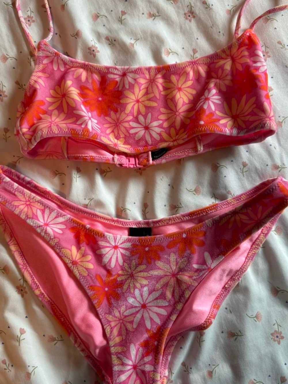 triangl swimwear Pink & Orange Floral Bikini Set